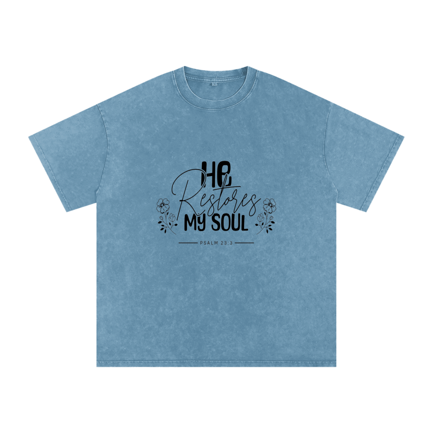 Psalms 23:3 He Restores My Soul Women’s T-Shirt | Christian Faith Tee