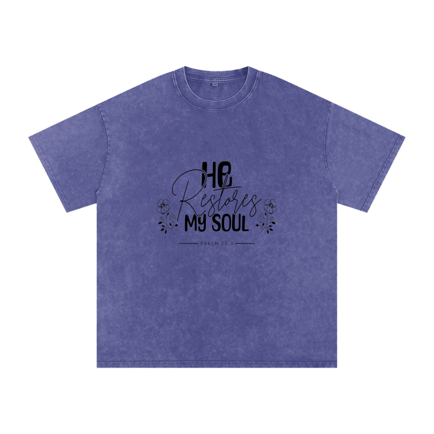 Psalms 23:3 He Restores My Soul Women’s T-Shirt | Christian Faith Tee